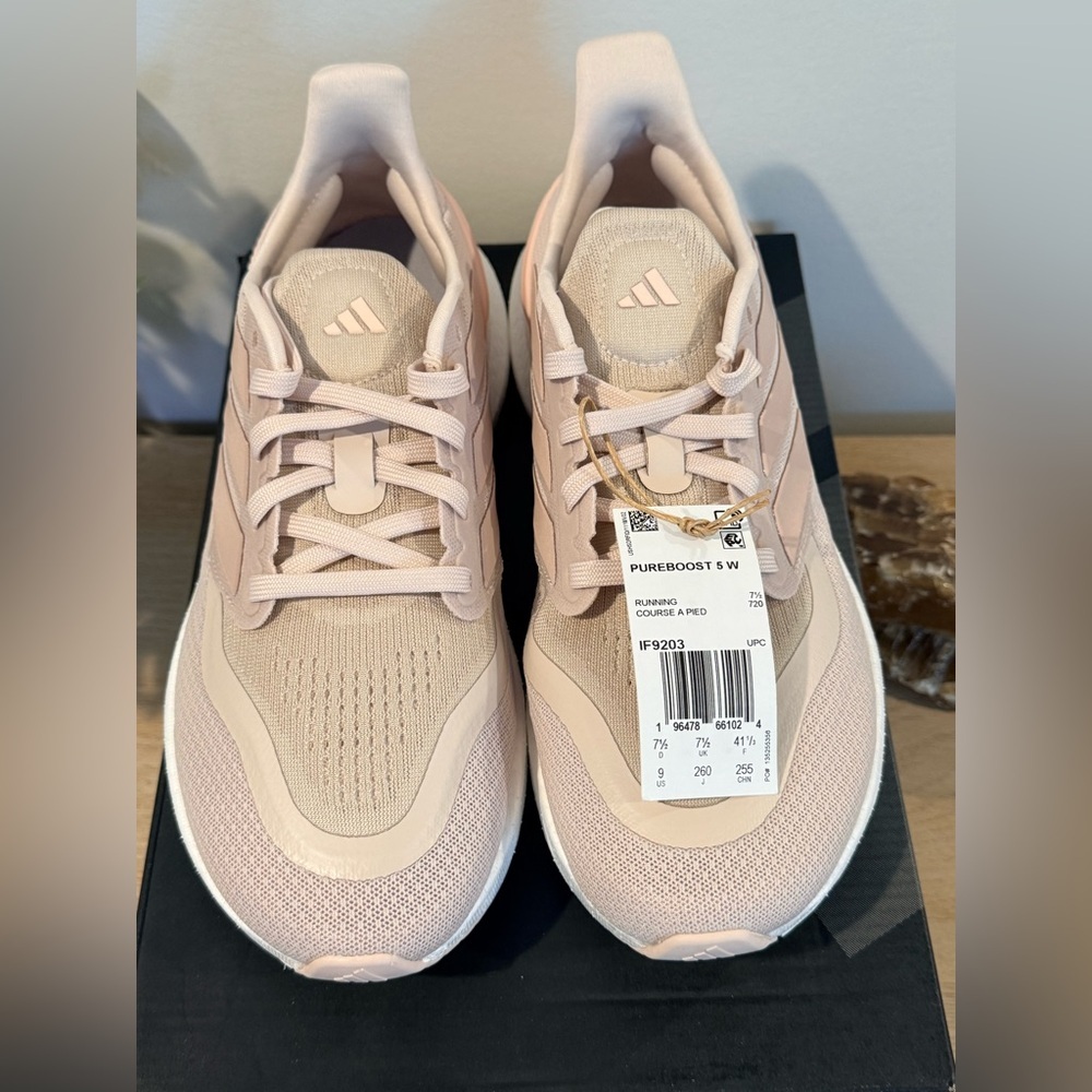 NWT Adidas Pureboost 5 W Blush Pink Running Shoes Size 9 Light Boost - Picture 4 of 4